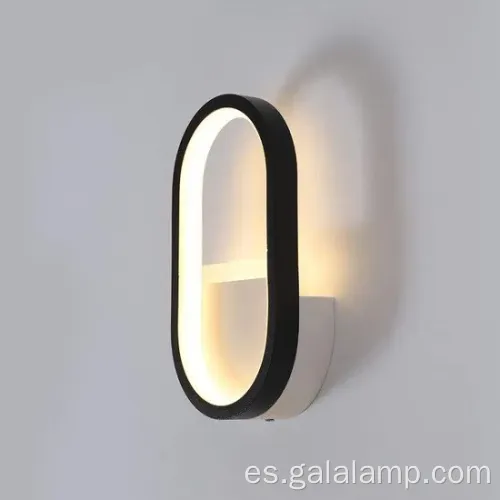 Lámpara de pared LED negra moderna y elegante para interiores